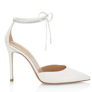 Gianvito Rossi Monte Carlo D'Orsay Leather Pumps Color: white